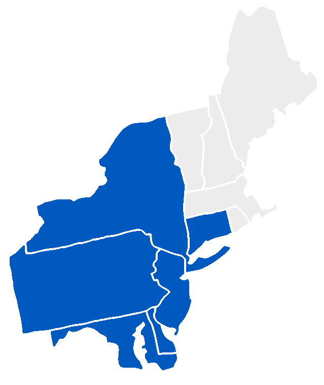 northeastern united states map